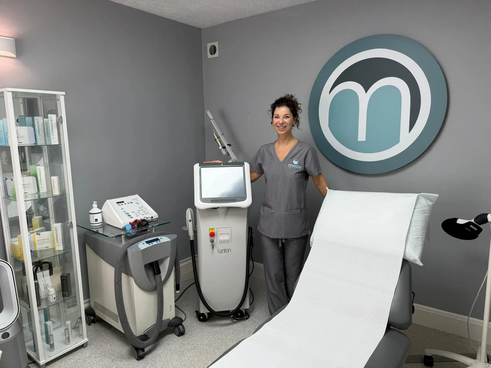 Kathryn Lolley in the Mode Laser Skin Clinic treatment room